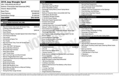 2018 Jeep Wrangler Sport w/ CLEAN CARFAX