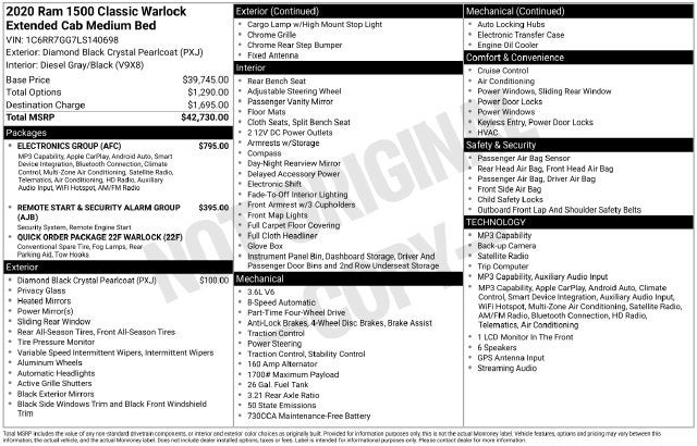 2020 RAM 1500 Classic Warlock