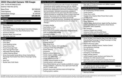 2022 Chevrolet Camaro SS 1SS w/ ONLY 2K MILES