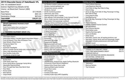 2019 Chevrolet Sonic LT w/ ONLY 56K MILES