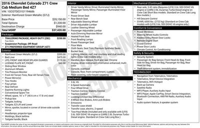 2016 Chevrolet Colorado Z71 w/HEATED SEATS