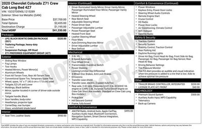 2020 Chevrolet Colorado Z71 w/ LEATHER SEATS