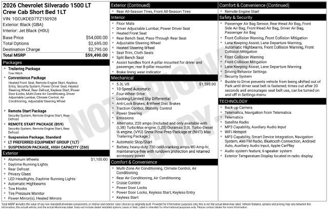 2026 Chevrolet Silverado 1500 LT LT1