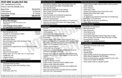 2020 GMC Acadia SLE w/ TRI ZONE CLIMATE