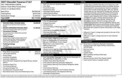 2027 Chevrolet Traverse LT 2LT