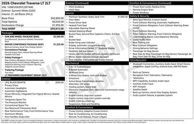 2026 Chevrolet Traverse LT 2LT