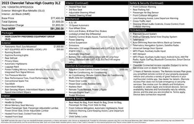 2023 Chevrolet Tahoe High Country w/ PANO ROOF