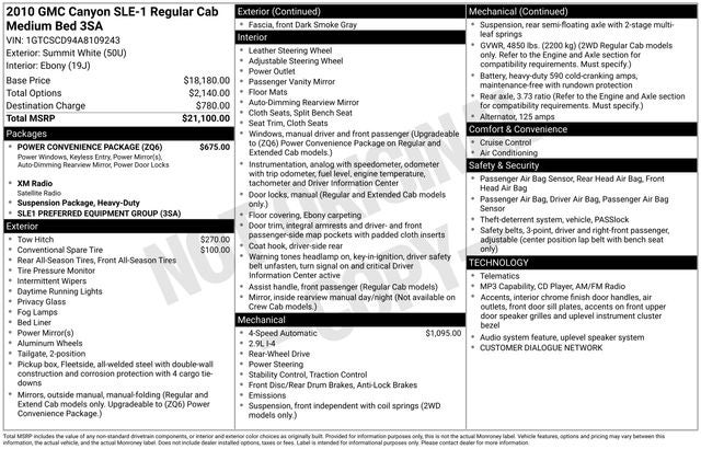 2010 GMC Canyon SLE1 w/ TOW PKG
