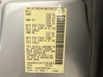 2018 Nissan Frontier PRO-4X w/ HEATED SEATS
