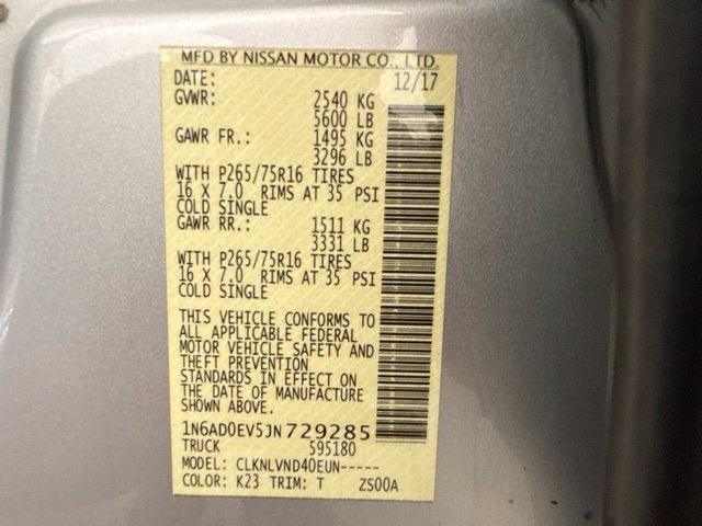 2018 Nissan Frontier PRO-4X w/ HEATED SEATS