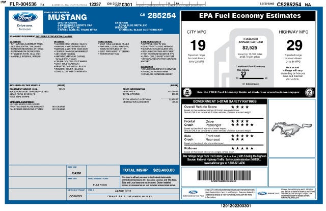 2012 Ford Mustang V6 w/ CLEAN CARFAX