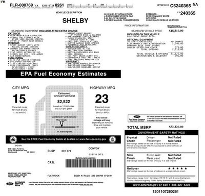 2012 Ford Mustang Shelby GT500 w/ CLEAN CARFAX