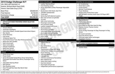 2010 Dodge Challenger R/T 5.7L HEMI