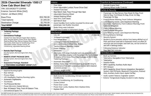 2026 Chevrolet Silverado 1500 LT LT1