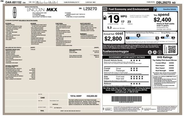 2013 Lincoln MKX Base CLEAN CARFAX