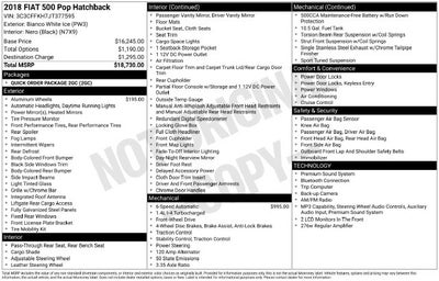 2018 FIAT 500 Pop w/ CLEAN CARFAX