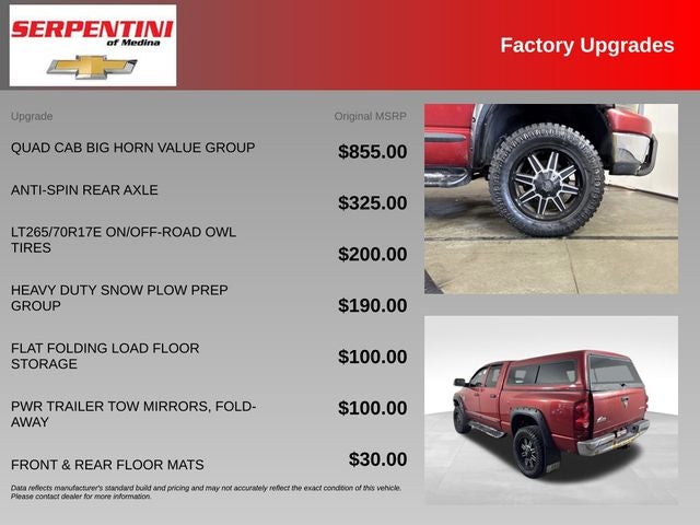 2007 Dodge Ram 2500 SLT w/ 5.7l HEMI V8 ENGINE