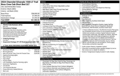 2024 Chevrolet Silverado 1500 LT Trail Boss w/ SPRAY IN LINER
