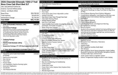 2026 Chevrolet Silverado 1500 LT Trail Boss