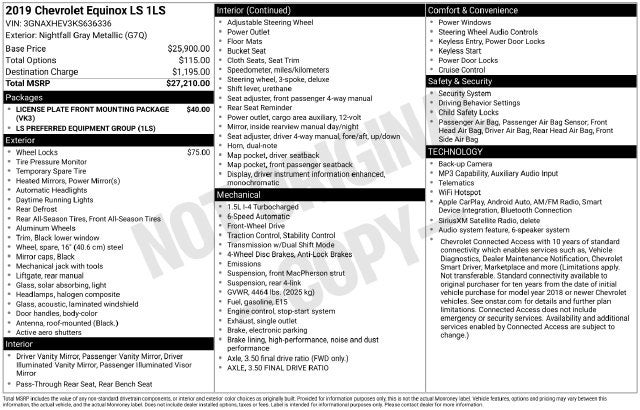 2019 Chevrolet Equinox LS w/ CLEAN CARFAX