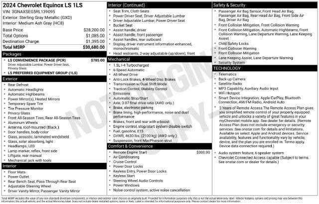 2024 Chevrolet Equinox LS w/ REMOTE START