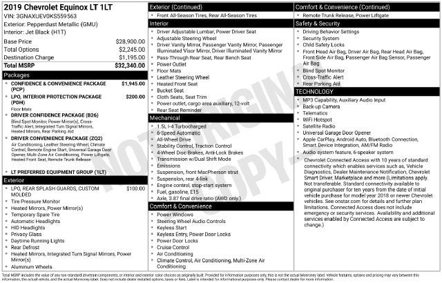 2019 Chevrolet Equinox LT w/ REMOTE START