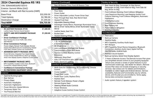 2024 Chevrolet Equinox RS w/ HEAT & COOL LEATHER