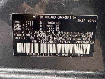 2020 Subaru Impreza Base w/ APPLE CARPLAY