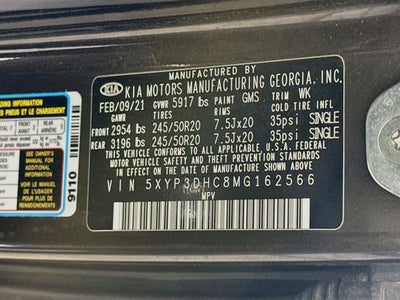 2021 Kia Telluride EX AWD w/ PWR SUNROOF