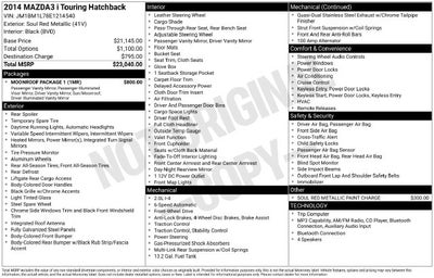 2014 Mazda Mazda3 i Touring w/ MOONROOF