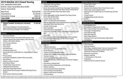 2015 Mazda Mazda CX-5 Grand Touring w/ HEATED LEATHER