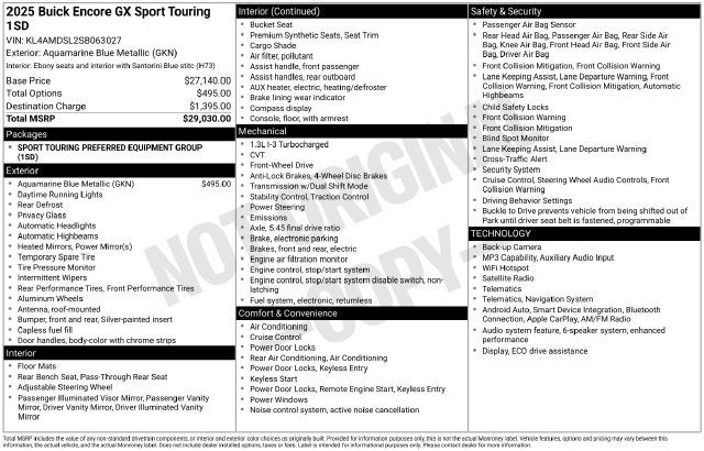 2025 Buick Encore GX Sport Touring w/ HEATED SEATS