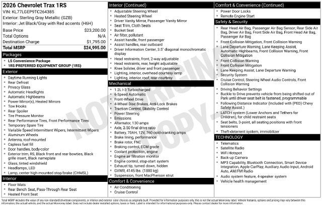 2026 Chevrolet Trax 1RS