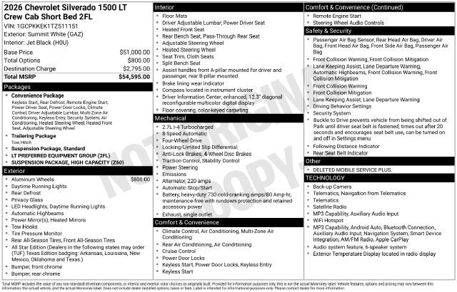 2026 Chevrolet Silverado 1500 LT