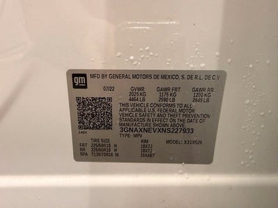 2022 Chevrolet Equinox Premier w/ Pwr Liftgate