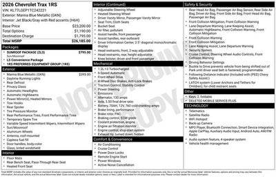 2026 Chevrolet Trax 1RS