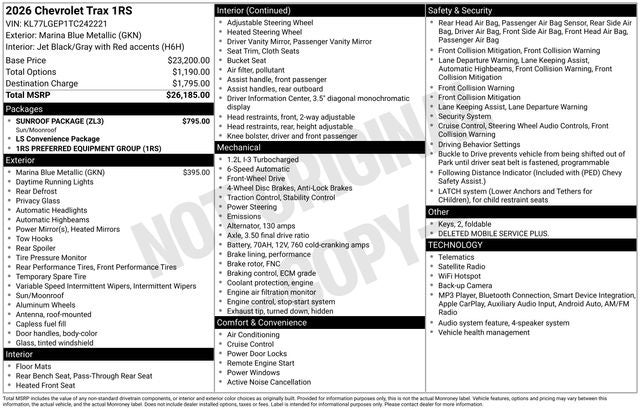 2026 Chevrolet Trax 1RS
