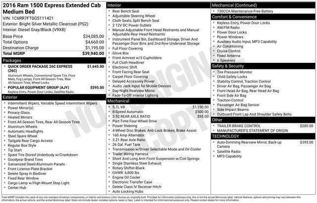 2016 RAM 1500 Express 4WD