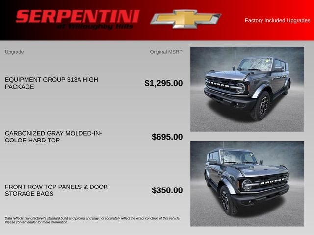 2022 Ford Bronco Outer Banks AWD W/ HEATED SEATS