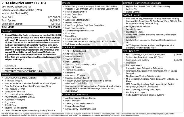 2013 Chevrolet Cruze LTZ