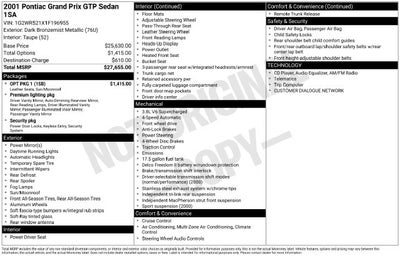 2001 Pontiac Grand Prix GTP