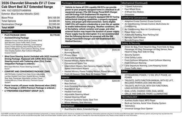 2026 Chevrolet Silverado EV LT