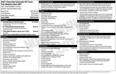 2021 Chevrolet Colorado Work Truck 1 OWNER & CLEAN CARFAX