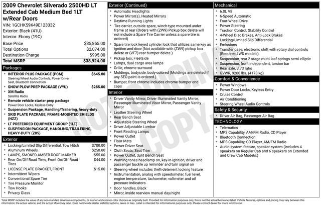 Used 2009 Chevrolet Silverado 2500HD 1LT with VIN 1GCHK59K49E123332 for sale in Orrville, OH