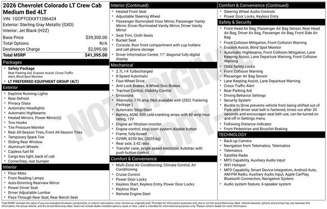 2026 Chevrolet Colorado LT