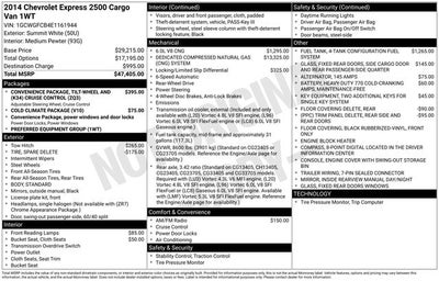 2014 Chevrolet Express 2500 Work Van COMPRESSED NATURAL GAS (CNG)