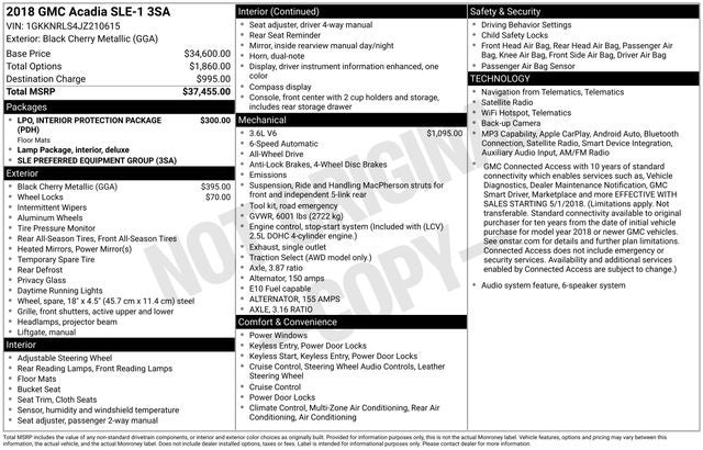 2018 GMC Acadia SLE-1 AWD