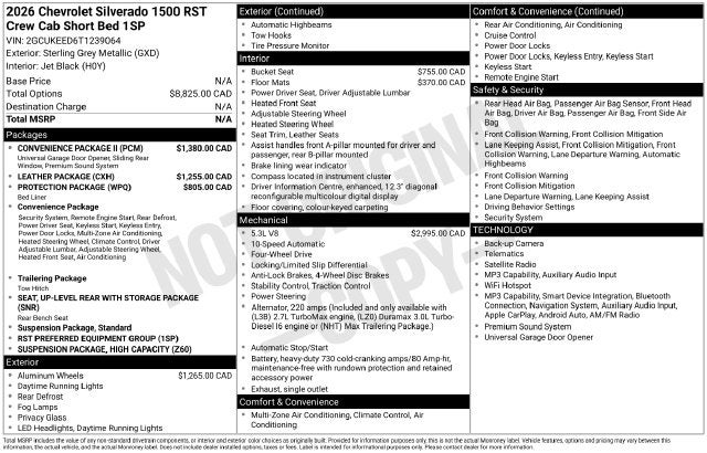 2026 Chevrolet Silverado 1500 RST