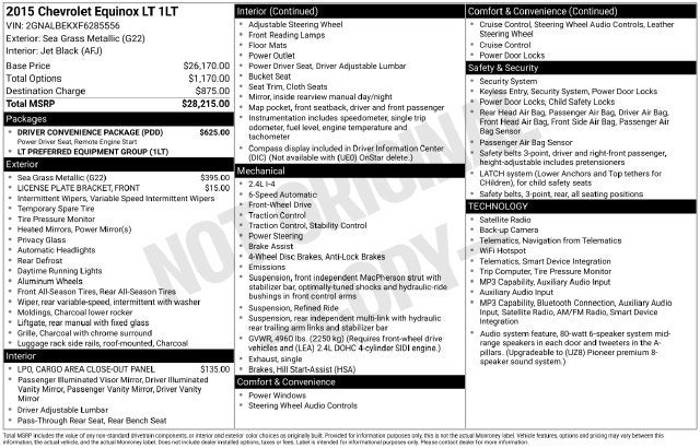 2015 Chevrolet Equinox LT 1LT