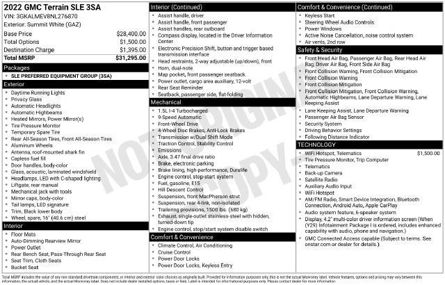 2022 GMC Terrain SLE